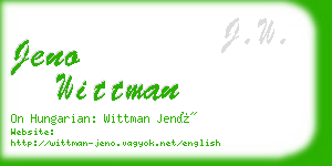 jeno wittman business card